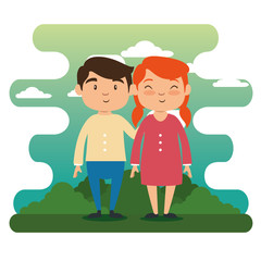 happy grandchildren cartoon