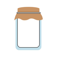 glass jar with cap filled with honey vector illustration