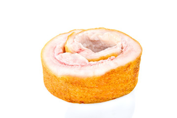 Pork belly isolited on a white background.