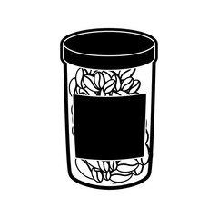  jar with coffee beans  vector illustration