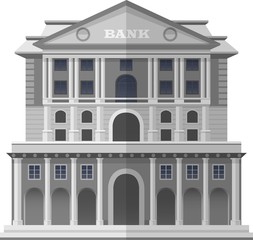 Bank of England London. Vector Isolated Illustration