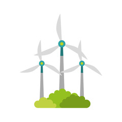 alternative sources of energy renewable windmills vector illustration