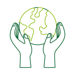 hand holding planet earth ecological environmental concept