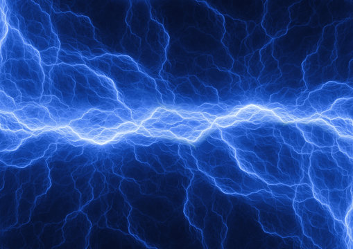 Blue lightning , plasma background
