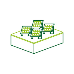 solar panel modern technologies alternative energy sources vector illustration