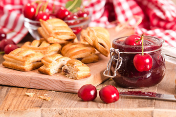 Cherry pastry pies. 
