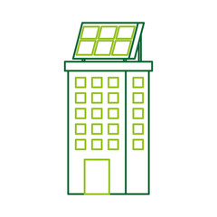 green energy urban ecology nature house or business building with solar panel vector illustration