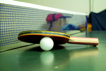 Table Tennis Racket with White Ball