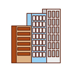 building business office or apartment residential urban structure vector illustration