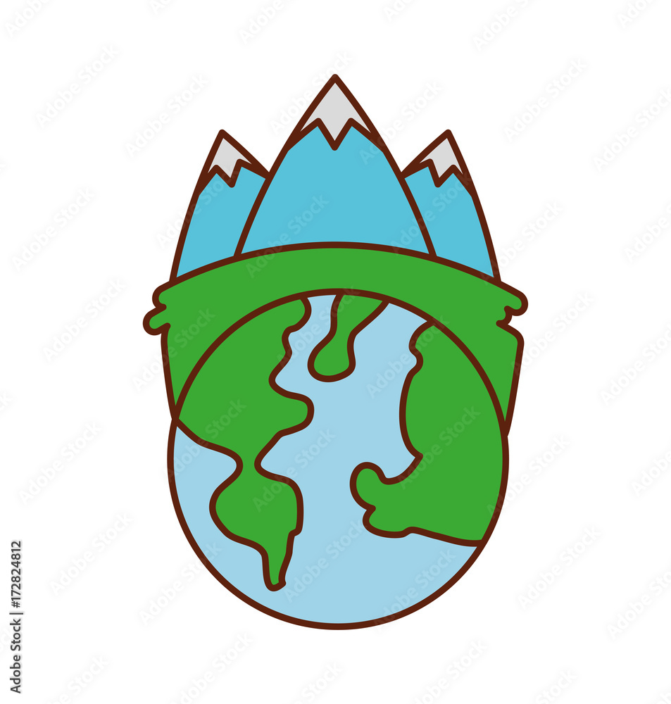 Wall mural globe world ecology energy environment power vector illustration