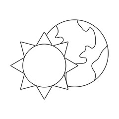 earth planet and sun icon