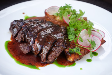 Delicious juicy steak beef meat