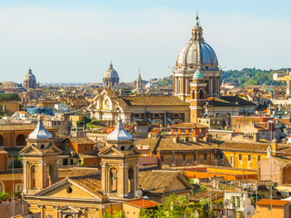 Naklejka na ściany i meble View of roofs and cityscape of Rome