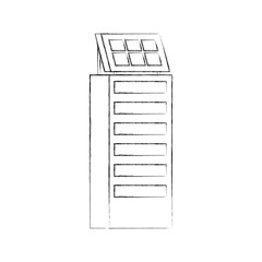 green energy urban ecology nature house or business building with solar panel vector illustration