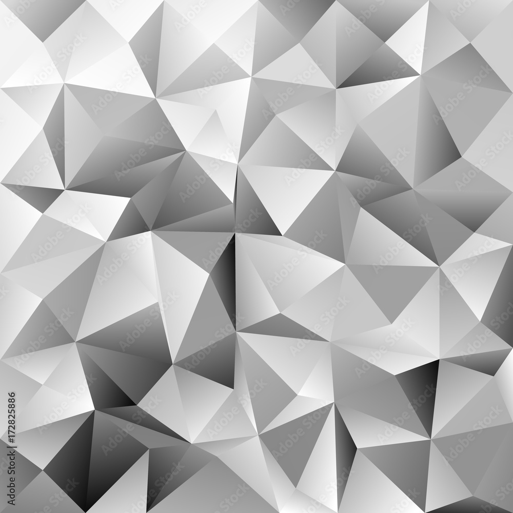 Poster geometric abstract triangle tile pattern background - polygon vector graphic from grey triangles