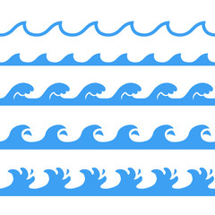 Seamless blue wave pattern.