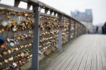 Love locks bridge Paris France
