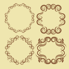 illustration of set of vintage design elements