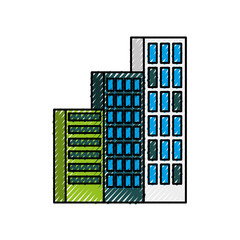 building business office or apartment residential urban structure vector illustration