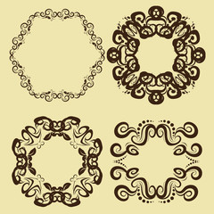 illustration of set of vintage design elements