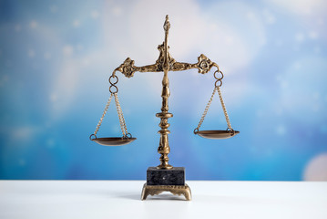 Law and Justice symbol. blue sky background