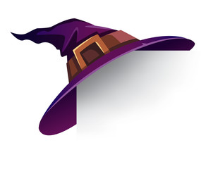 Witch Hat. Holiday card with witch hat on corner.