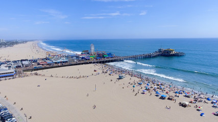 Santa Monica pier and parking from high viewpoint