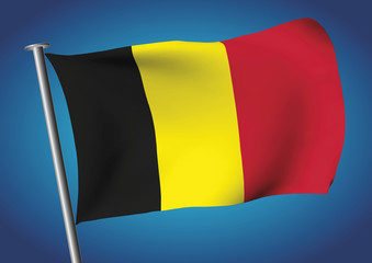 Belgium flag waving on the sky vector