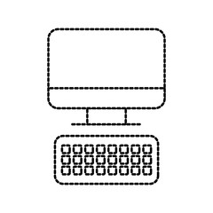 Fototapeta na wymiar computer keyboard technology device office work vector illustration