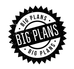 Big Plans rubber stamp. Grunge design with dust scratches. Effects can be easily removed for a clean, crisp look. Color is easily changed.