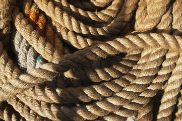 Nautical golden rope with light and shadow effect