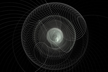 Monochrome rotating abstract fractal