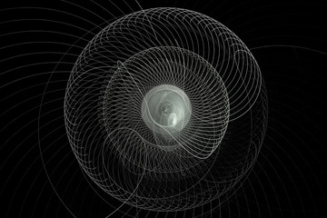 Monochrome rotating abstract fractal