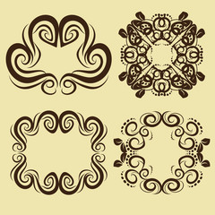 illustration of set of vintage design elements