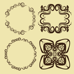 Naklejka premium illustration of set of vintage design elements