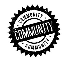 Community rubber stamp. Grunge design with dust scratches. Effects can be easily removed for a clean, crisp look. Color is easily changed.