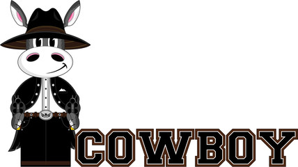 Cute Cartoon Wild West Cowboy Horse