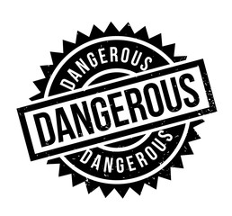 Dangerous rubber stamp. Grunge design with dust scratches. Effects can be easily removed for a clean, crisp look. Color is easily changed.
