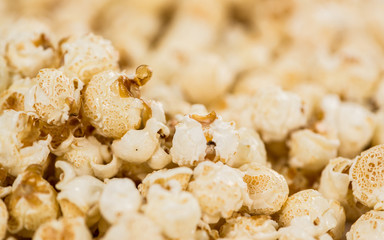Popcorn close-up shot, selective focus