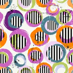 Foto op Plexiglas seamless background pattern, with circles, stripes, strokes and splashes © Kirsten Hinte