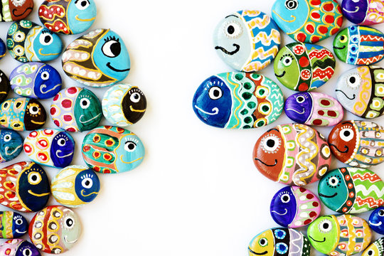 Funny painted acrylic pebbles