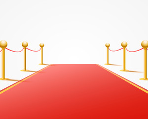 Red event carpet on the white background. Vector illustration
