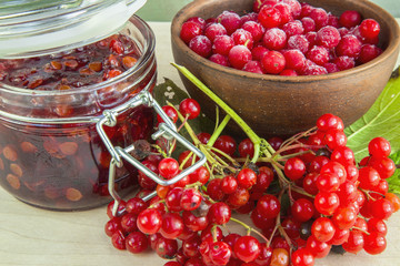 Viburnum berries and jam
