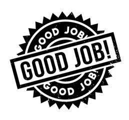 Good Job rubber stamp. Grunge design with dust scratches. Effects can be easily removed for a clean, crisp look. Color is easily changed.