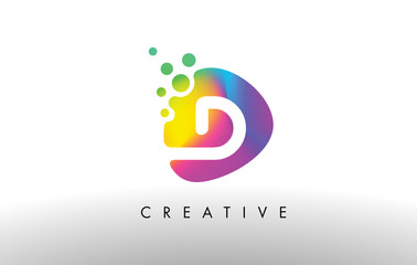 D Colorful Logo Design Shape. Purple Abstract Shape Letter Icon.