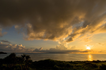 御神崎岬の美しいサンセット