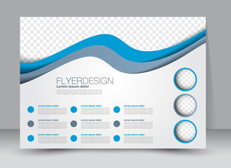 Flyer, brochure, billboard template design landscape orientation for education, presentation, website. Blue and grey color. Editable vector illustration.
