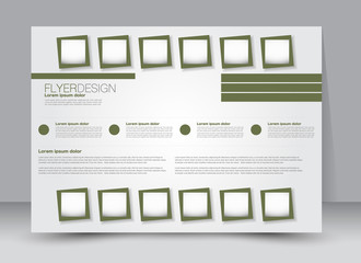 Flyer, brochure, billboard template design landscape orientation for education, presentation, website. Green color. Editable vector illustration.