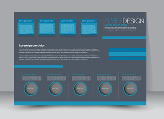 Flyer, brochure, billboard template design landscape orientation for education, presentation, website. Grey and blue color. Editable vector illustration.