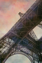 Vintage postcard Eiffel Tower